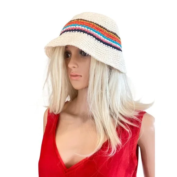 NWT Marine Layer Crochet Bucket Hat in Multi Stripe MSRP$75 - Picture 13 of 15